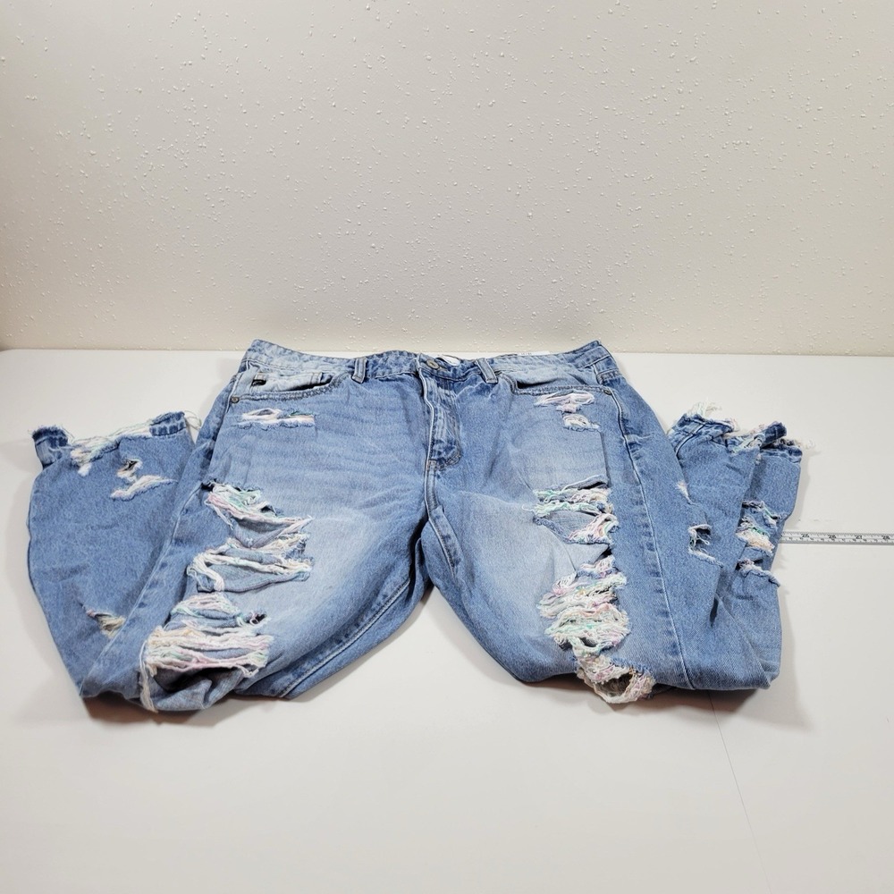 KanCan Women's Jeans Distressed Size Juniors 15x31 Medium Blue